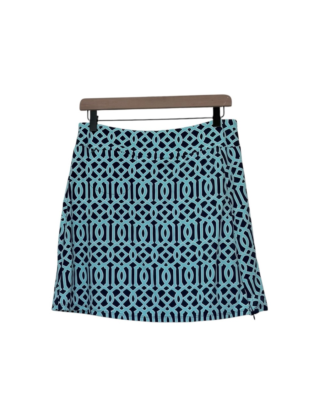 Lulu B Small Trellis Print Resort Skort UPF 50 Side Zip Tennis Golf Cruise
